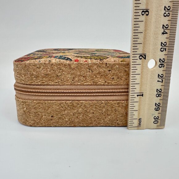 Colorful Cork Travel Jewelry Box – Fish & Floral Print - Picture 5 of 8